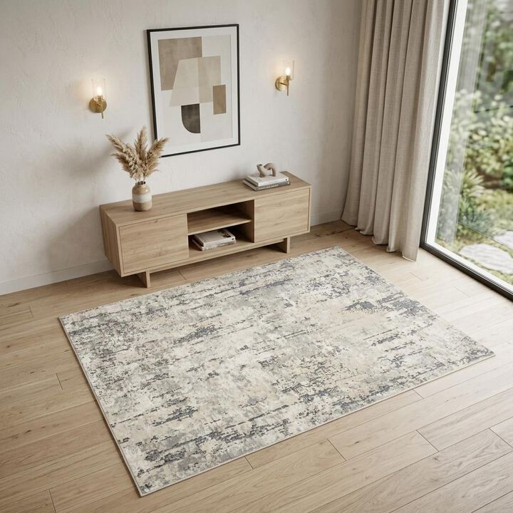HomeRoots Abstract Power Loom Area Rug
