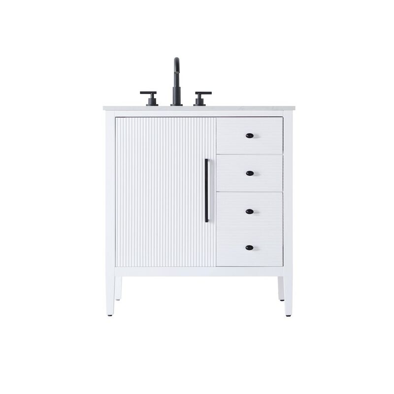 Elegant Kitchen and Bath 32 inch Single Bathroom Vanity in White