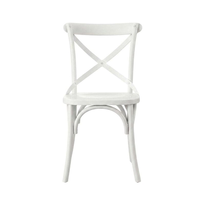 Solid Wood Dining Side Chair with Cushioned Seat for Dining Room, White image number 0