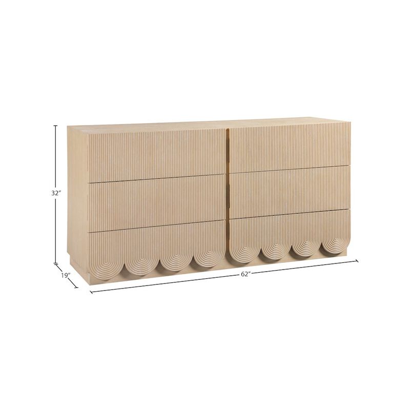 Meridian Furniture Scallop Natural Dresser
