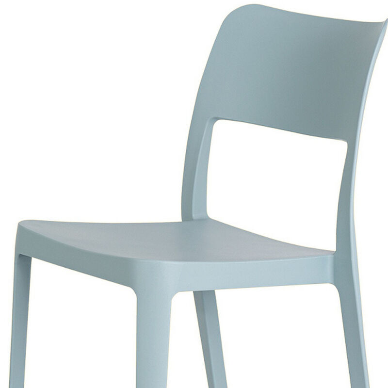 HomeRoots Set of Two Baby Blue Heavy Duty Plastic Outdoor Stacking Accent Chairs image number 3