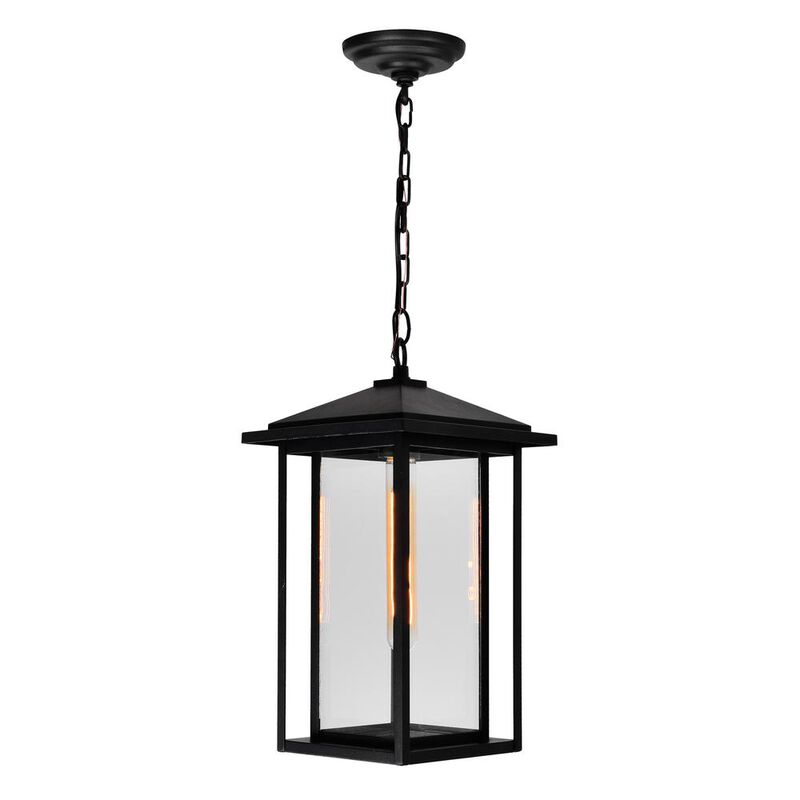 CWI Lighting Crawford 1 Light Black Outdoor Hanging Light