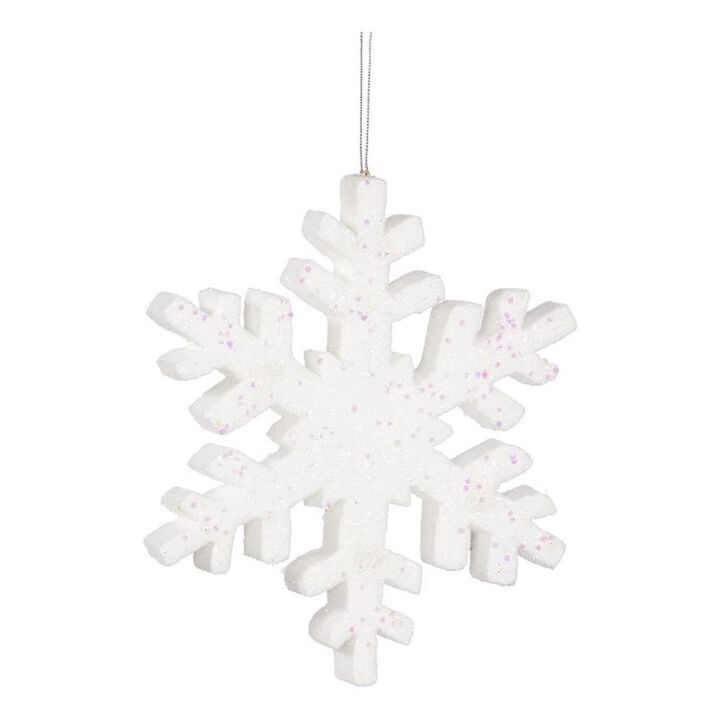 Vickerman 36" White Glitter Snowflake Christmas Ornament - Double Sided Ornament - Unique Christmas Ornament - Snowy Christmas Decor - Festive White Christmas Decor