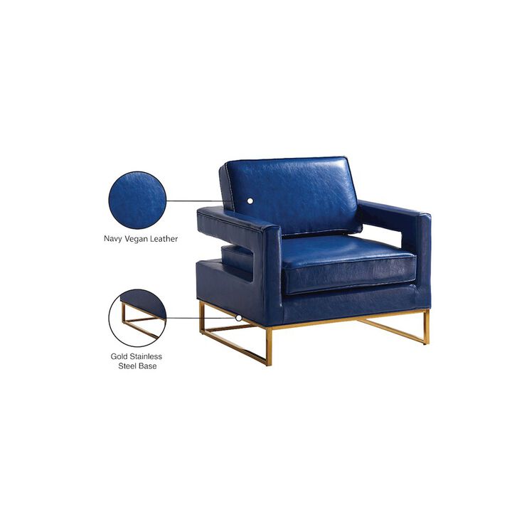 Meridian Furniture Amelia Navy Vegan Leather Accent Chair