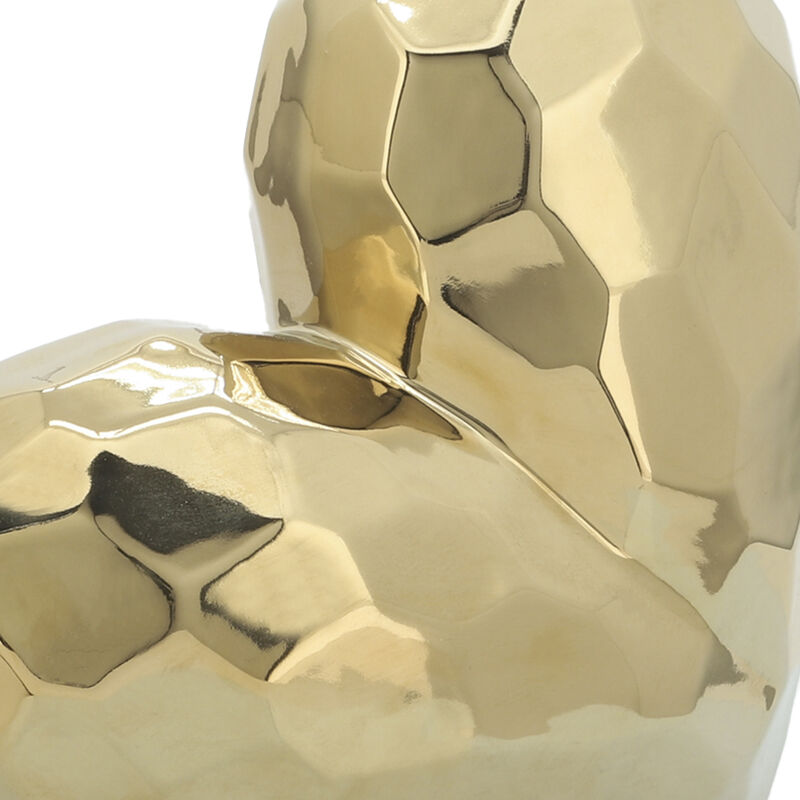Gold Ceramic Heart Sculpture