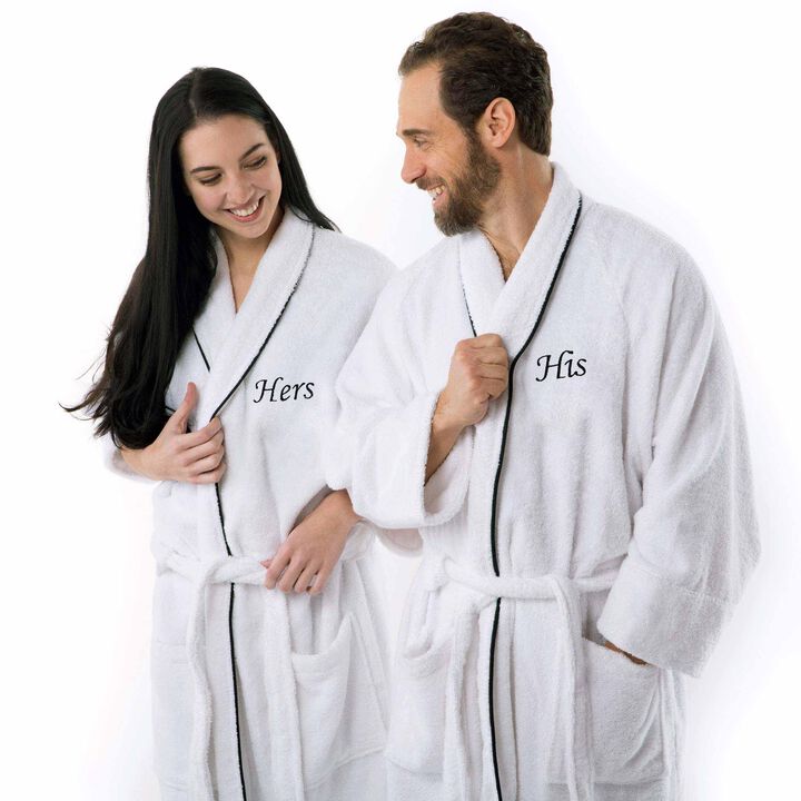 Cotton Embroidered Bath Robe with Letter H for Men and Women