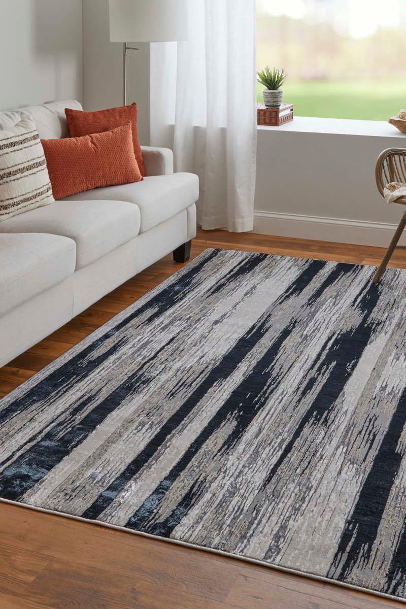 Micah 3338F Black/Silver 9'2" x 12' Rug image number 2