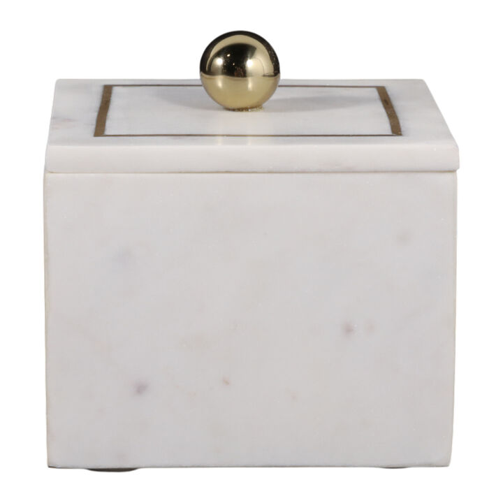 Marble 5x5 Box - Knob, White