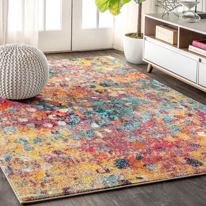 Contemporary POP Modern Abstract Multi/Yellow 5 ft. x 8 ft. Area Rug