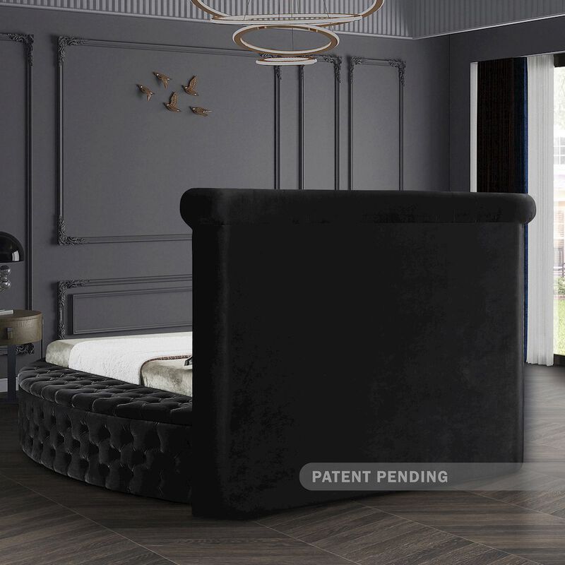 Meridian Furniture Luxus Black Velvet King Bed
