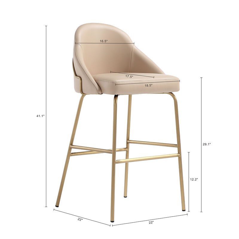 Gracie Barstool in Tan and Gold
