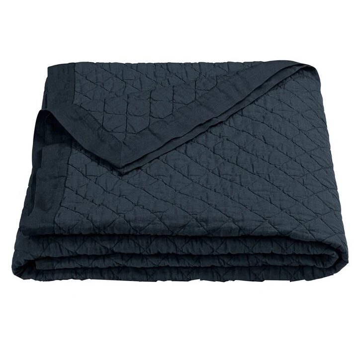 Diamond Navy King Quilt Set