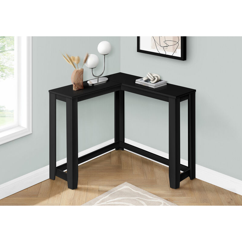 Monarch Specialties I 3657 Accent Table, Console, Entryway, Narrow, Corner, Living Room, Bedroom, Laminate, Black, Transitional
