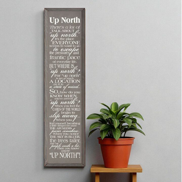 There&rsquo;s a Lot of Talk About Up North Funny Wood Sign Decor