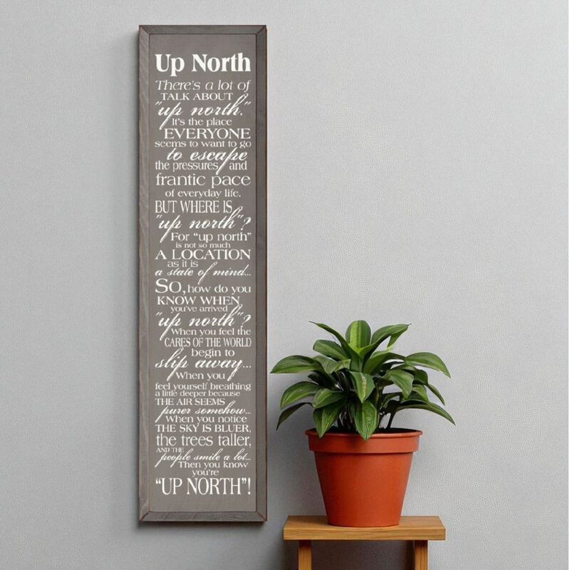 There&rsquo;s a Lot of Talk About Up North Funny Wood Sign Decor image number 1