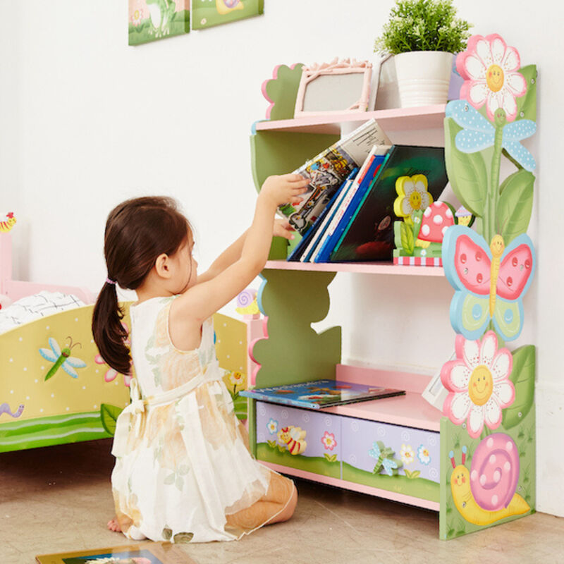 Magic Garden Kids 3-Tier Bookshelf & Drawer, Multi image number 7