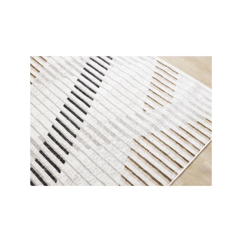 Novelle Home Washable Distressed Brown Cream Indoor Area Rug, 5'3 x 7'7 image number 4