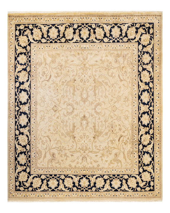 Eclectic, One-of-a-Kind Hand-Knotted Area Rug  - Ivory, 9' 0" x 9' 5"
