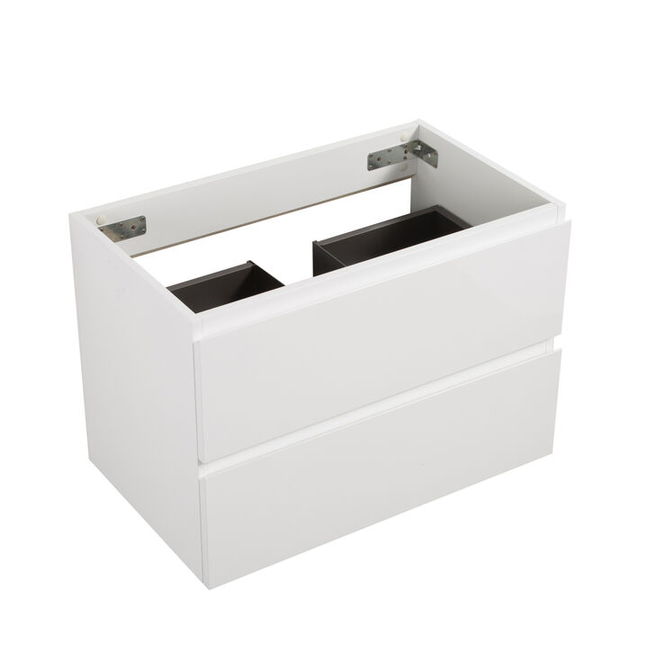Streamdale 2-Drawer Wall-Mounted Cabinet in White, No Basin