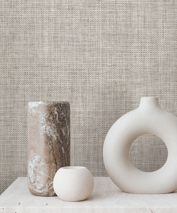 Edo Paperweave Charcoal Wallpaper