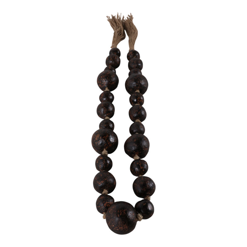 60" Terracotta  Varied Size Bead Garland, Brown image number 4