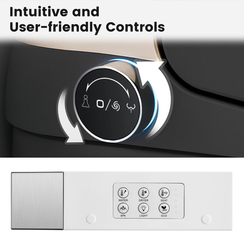 Smart Toilet with Multi Wash Modes, Warm Dryer, Remote and Side Controls, and Instant Heating image number 6