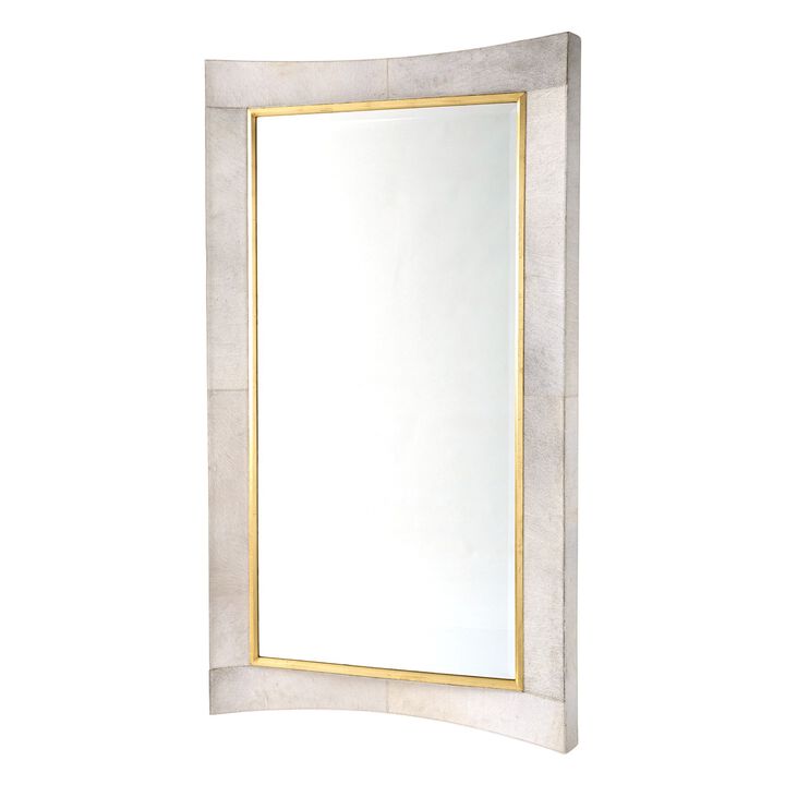 Curved Floor Mirror- Gold