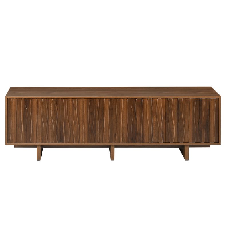 Nankso Retro Style Wood Grain TV Stand image number 0