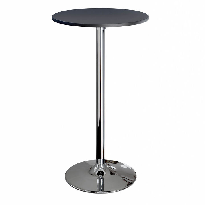 Winsome Spectrum Pub Table Round, Black with Chrome