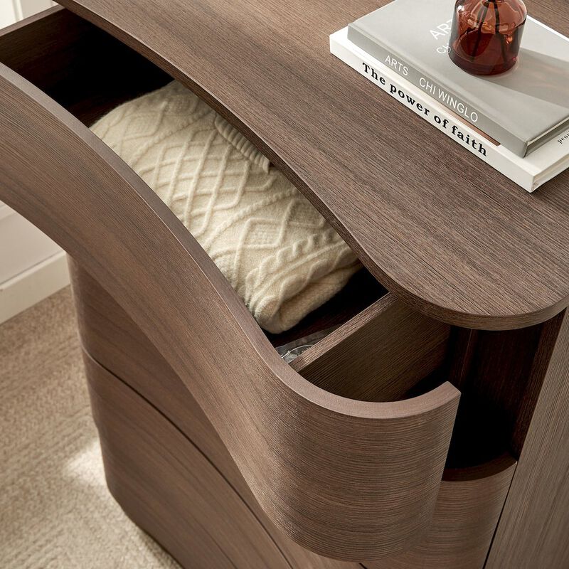 Mirae 5-Drawer Curved Dresser Chest of Drawers image number 8