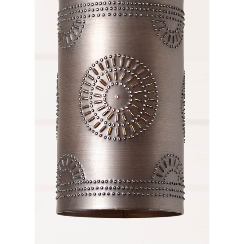 Irvins Country Tinware Rustic Cylinder Pendant In Kettle Black Tin image number 2