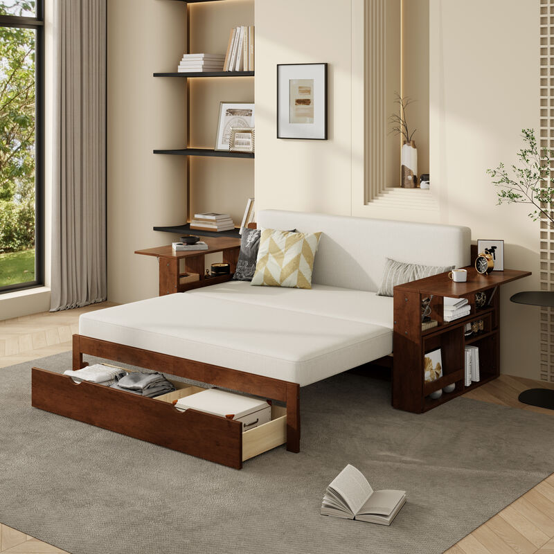 Merax 4-in-1 Multifunctional Sofa Bed Desk with Storage image number 3