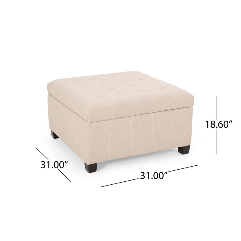 Streamdale Chic Waffle-Stitch Storage Ottoman Unclutter in Style image number 2