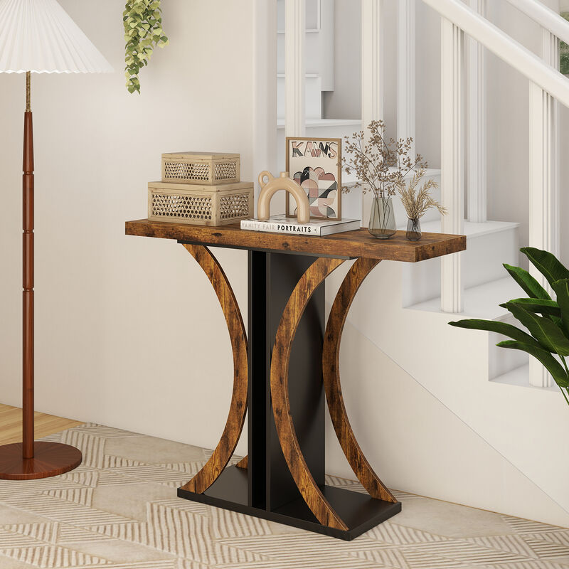 Entryway Rectangular Console Table with Modern Geometric Frame image number 6