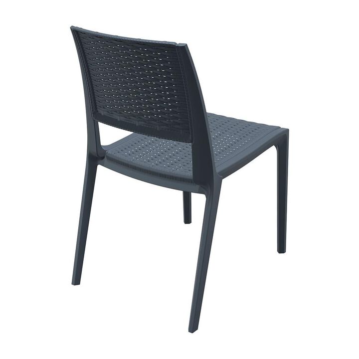 Belen Kox Resin Wickerlook Dining Chair, Set of 2, Dark Gray, Belen Kox
