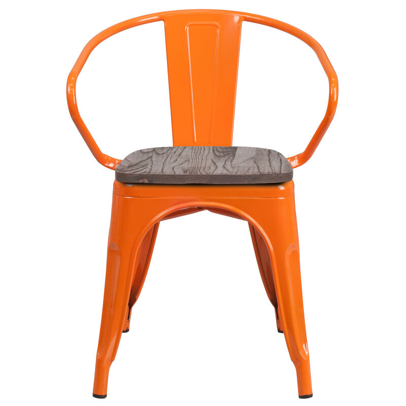 Metal/Wood Colorful Restaurant Chairs image number 5