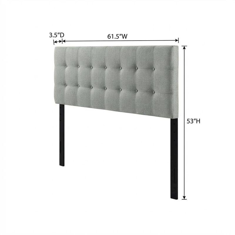 Upholstered Fabric Queen Headboard with Padded Design and Durable Frame image number 1