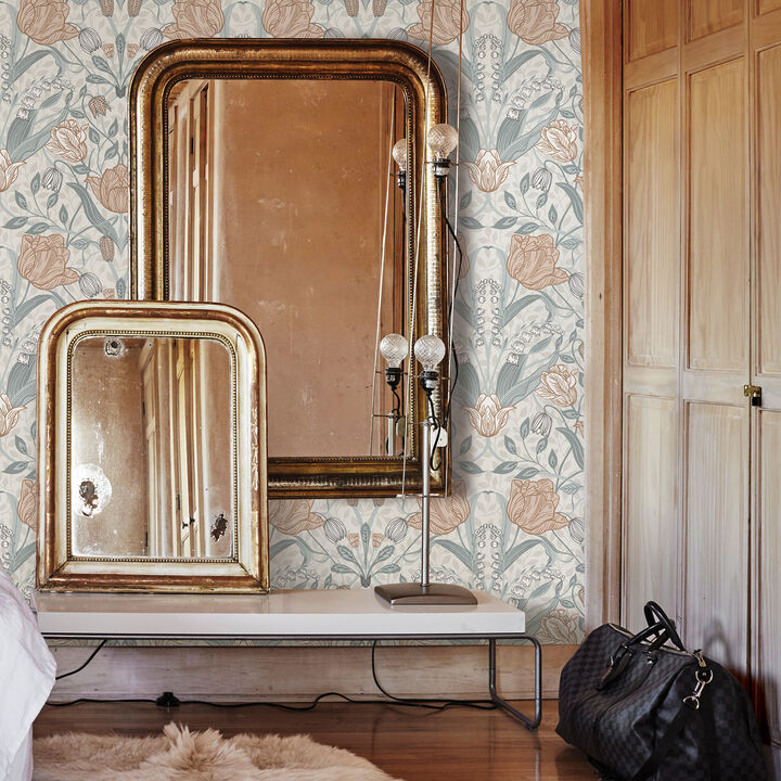 Tulipa Off White Floral Wallpaper (Set of 2)
