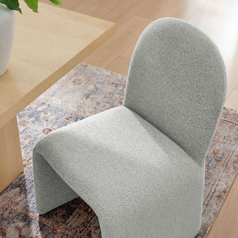 Modway Junia Boucle Upholstered Arch Armless Dining Chair
