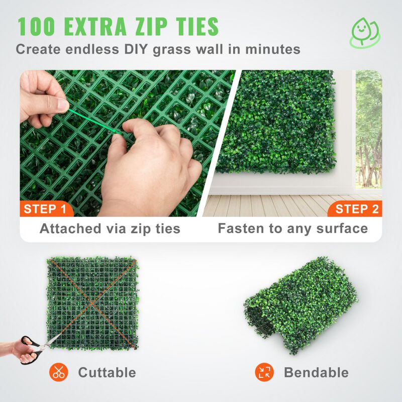 Realistic Hedge Wall Panels 24PCS UV Protected Boxwood Privacy Screen for Outdoors-Green image number 4