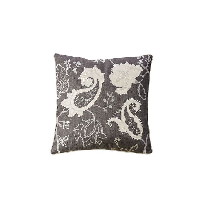 Contemporary Style Set of 2 Throw Pillows With Paisley and Floral Designing
