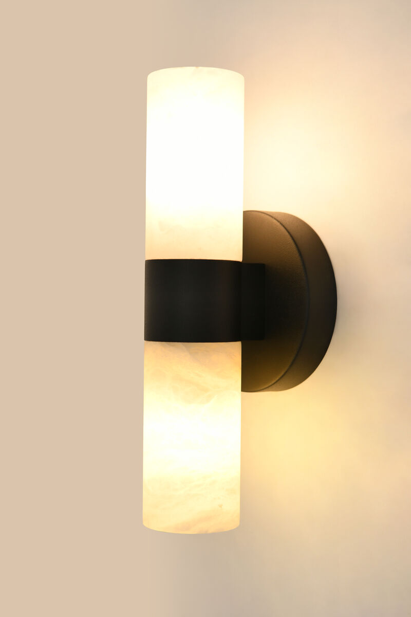 Beacon Lighting Luella 2-Light Alabaster Wall Sconce Modern LED Wall Light image number 1