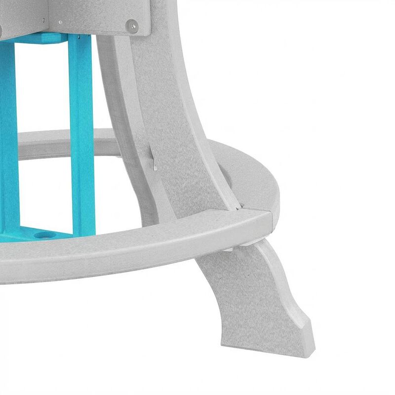 Outdoor Escape Square Outdoor Dining Table In Aruba Blue With White Base, Polyethylene Material image number 5