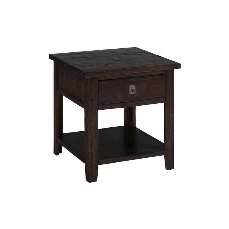 Jofran Kona Grove Distressed Rustic Solid Acacia Square End Table