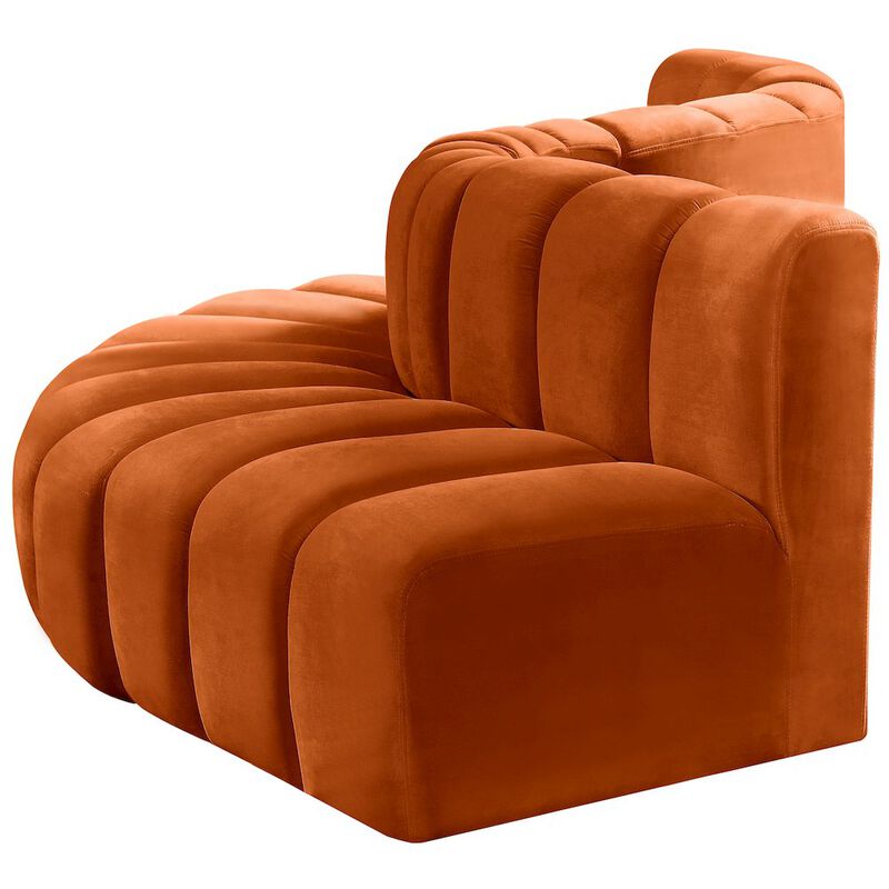 Meridian Furniture Arc Cognac Velvet Modular Sofa