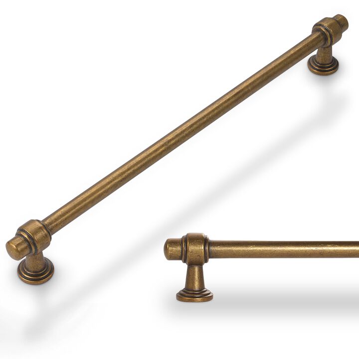 Amasideca 10 Pack Brushed Gold Cabinet Pulls 12.6 Inch(320mm) Hole Centers Kitchen Cabinet Handles Zinc Alloy Gold Drawer Pulls