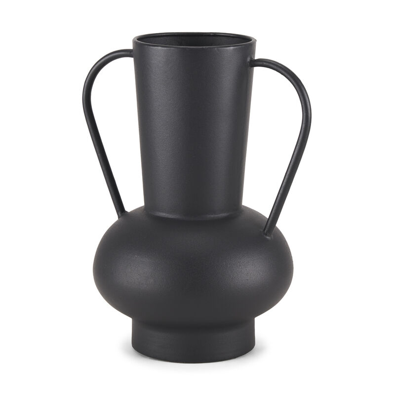 HomeRoots 11" Black Amphora Metal Table Vase image number 0