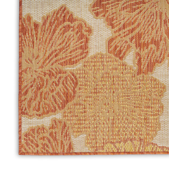 HomeRoots Floral Indoor Outdoor Area Rug