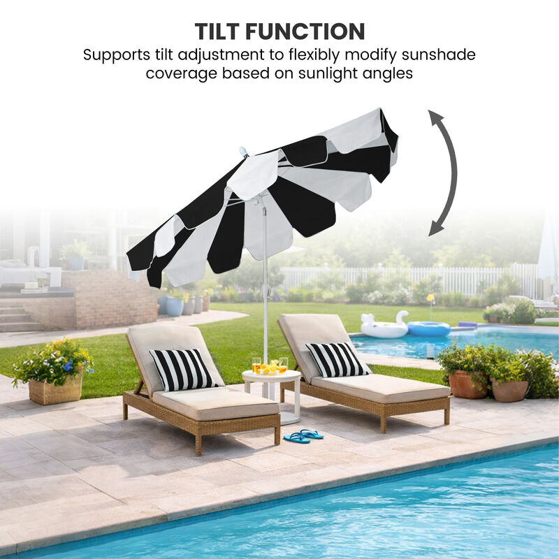 Mondawe 10 ft. Pagoda Patio Umbrella with Crank Lift & Tilt Adjustable in Black image number 6