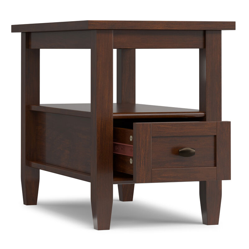 Warm Shaker 14 inch Wide Solid Wood Transitional Narrow Side Table image number 4
